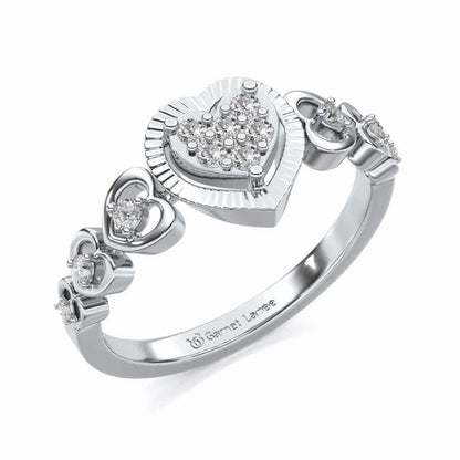 Heartly Affair Silver Ring - White Gold - Image 1