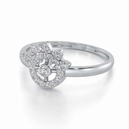 Round Shine Silver Ring - White Gold - Image 2