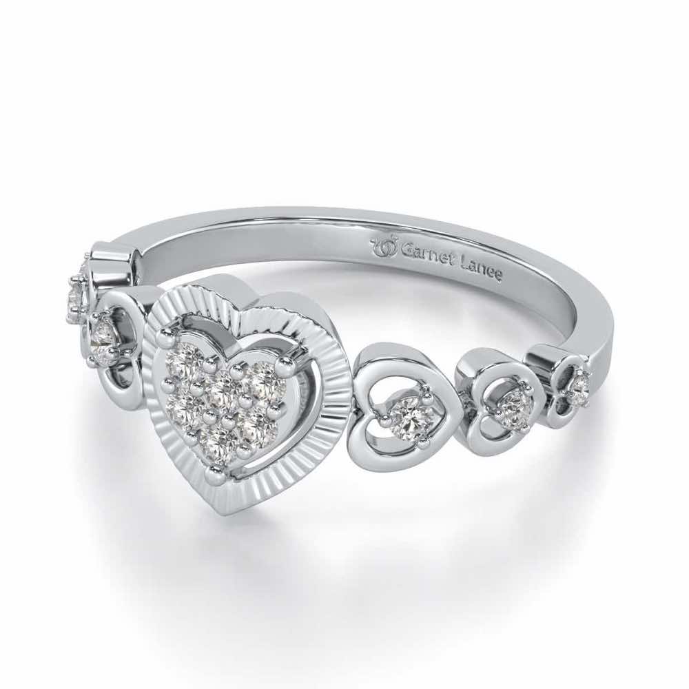 Heartly Affair Silver Ring - White Gold - Image 2