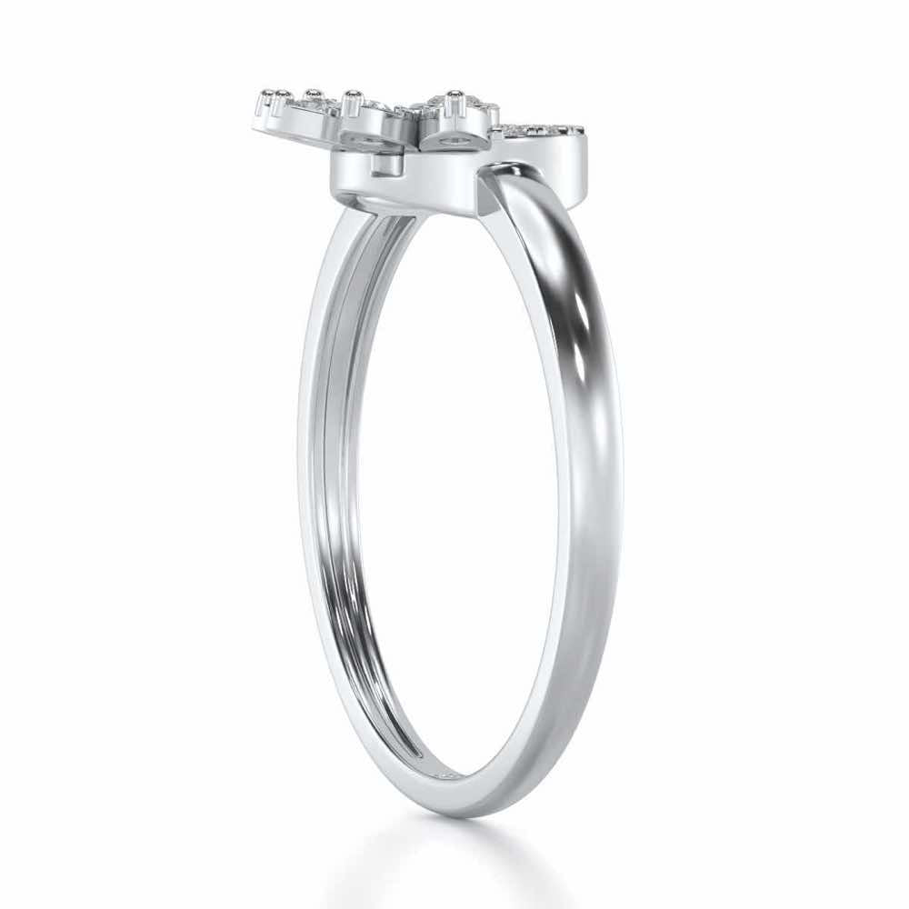Round Shine Silver Ring - White Gold - Image 3