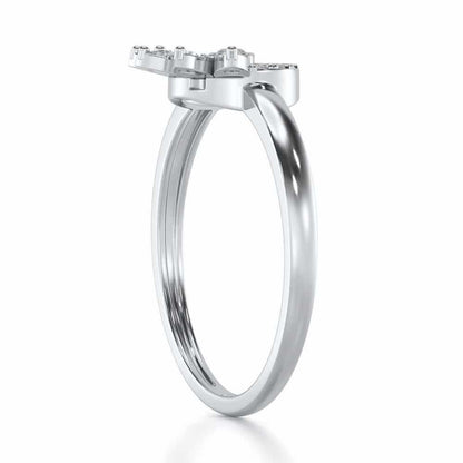 Round Shine Silver Ring - White Gold - Image 3