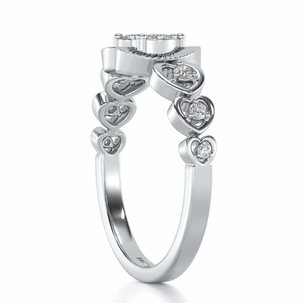 Heartly Affair Silver Ring - White Gold - Image 3