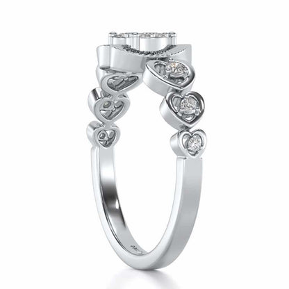 Heartly Affair Silver Ring - White Gold - Image 3