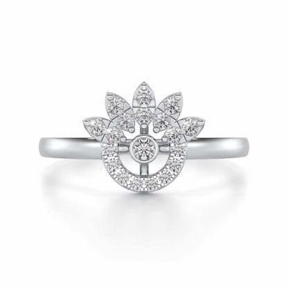 Round Shine Silver Ring - White Gold - Image 4