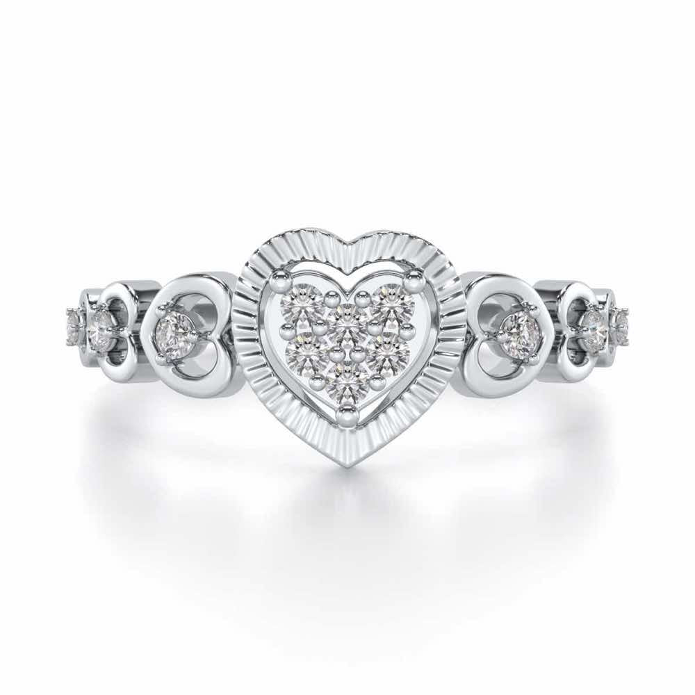 Heartly Affair Silver Ring - White Gold - Image 4