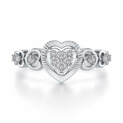 Heartly Affair Silver Ring - White Gold - Image 4