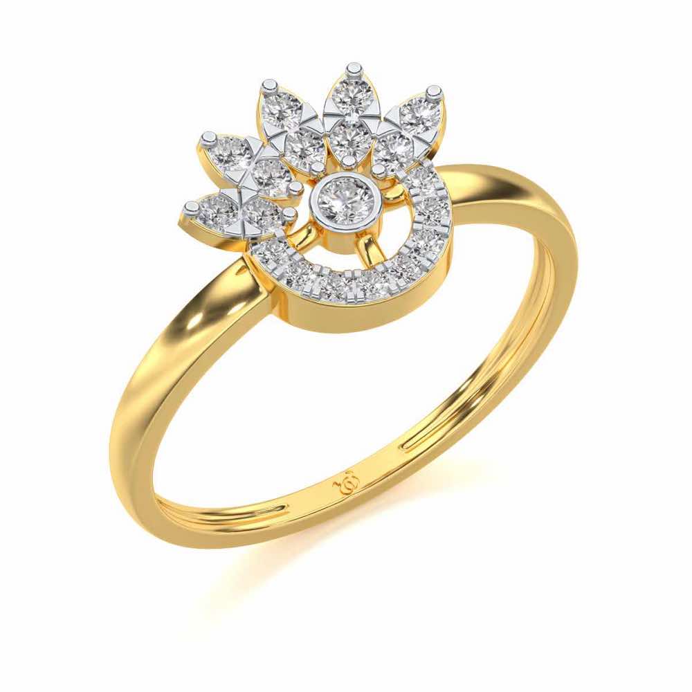 Round Shine Silver Ring - Yellow Gold - Image 1