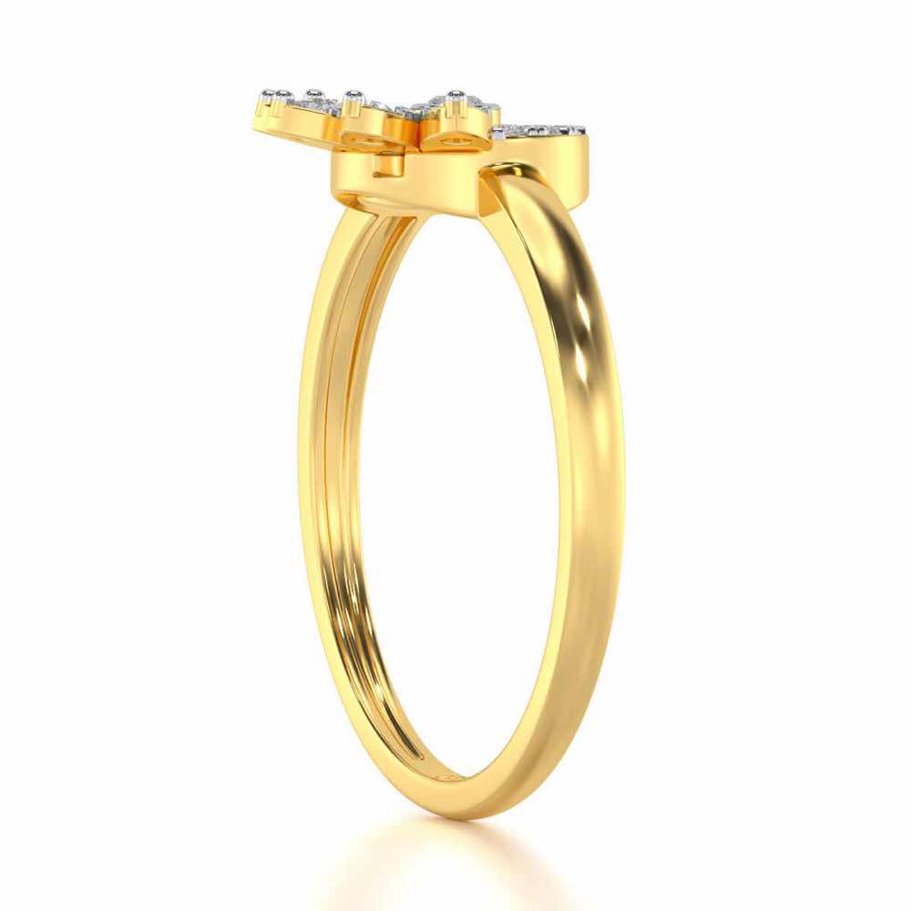 Round Shine Silver Ring - Yellow Gold - Image 3