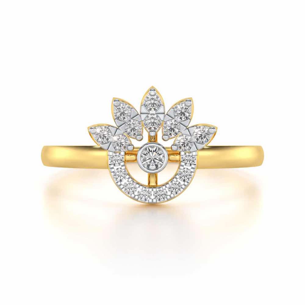 Round Shine Silver Ring - Yellow Gold - Image 4