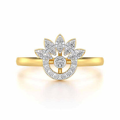 Round Shine Silver Ring - Yellow Gold - Image 4