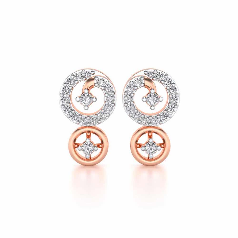 Roundrel Sheen Silver Earrings - Rose Gold - Image 1