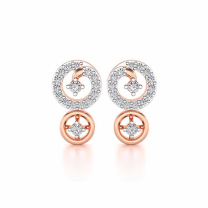 Roundrel Sheen Silver Earrings - Rose Gold - Image 1