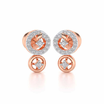 Roundrel Sheen Silver Earrings - Rose Gold - Image 2