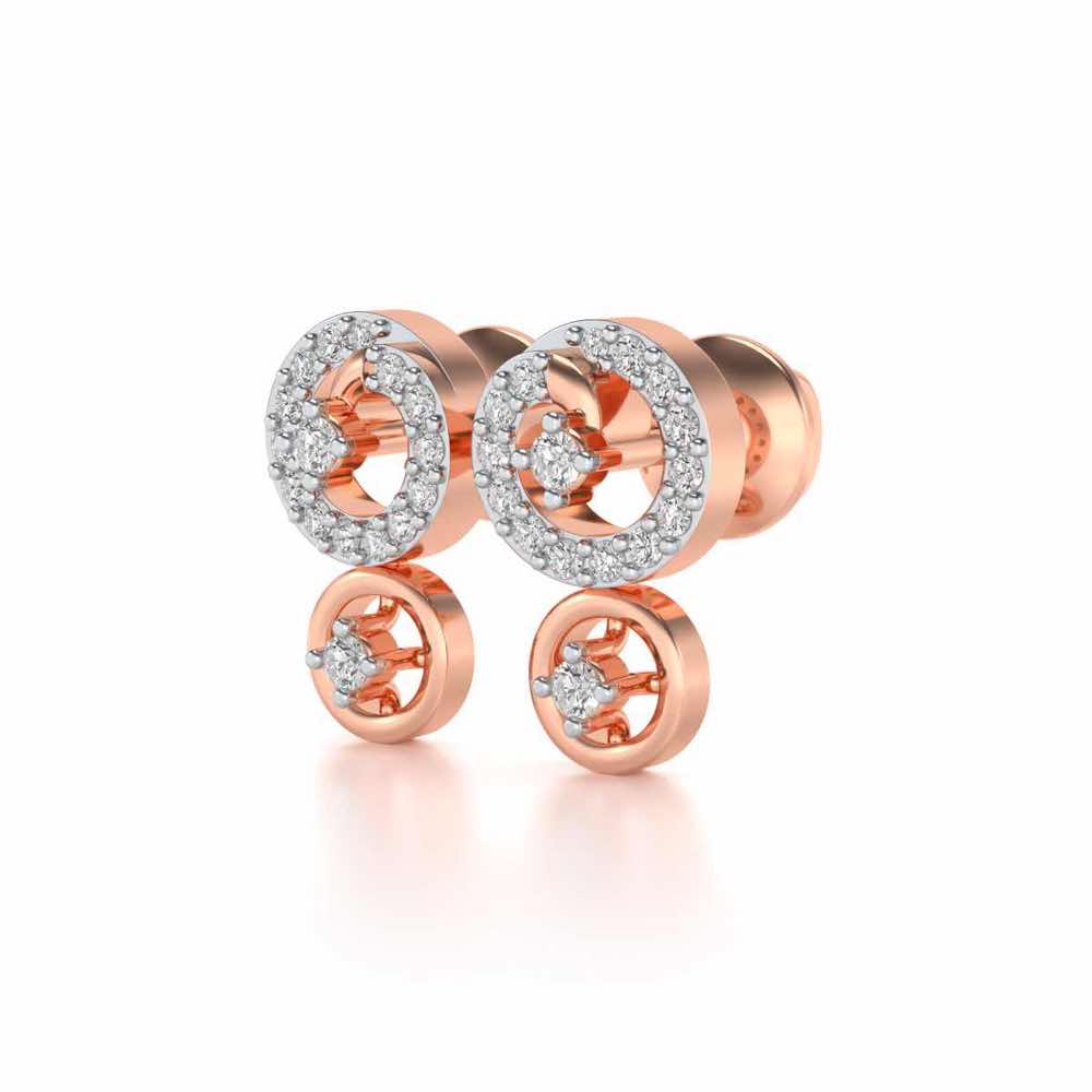 Roundrel Sheen Silver Earrings - Rose Gold - Image 3