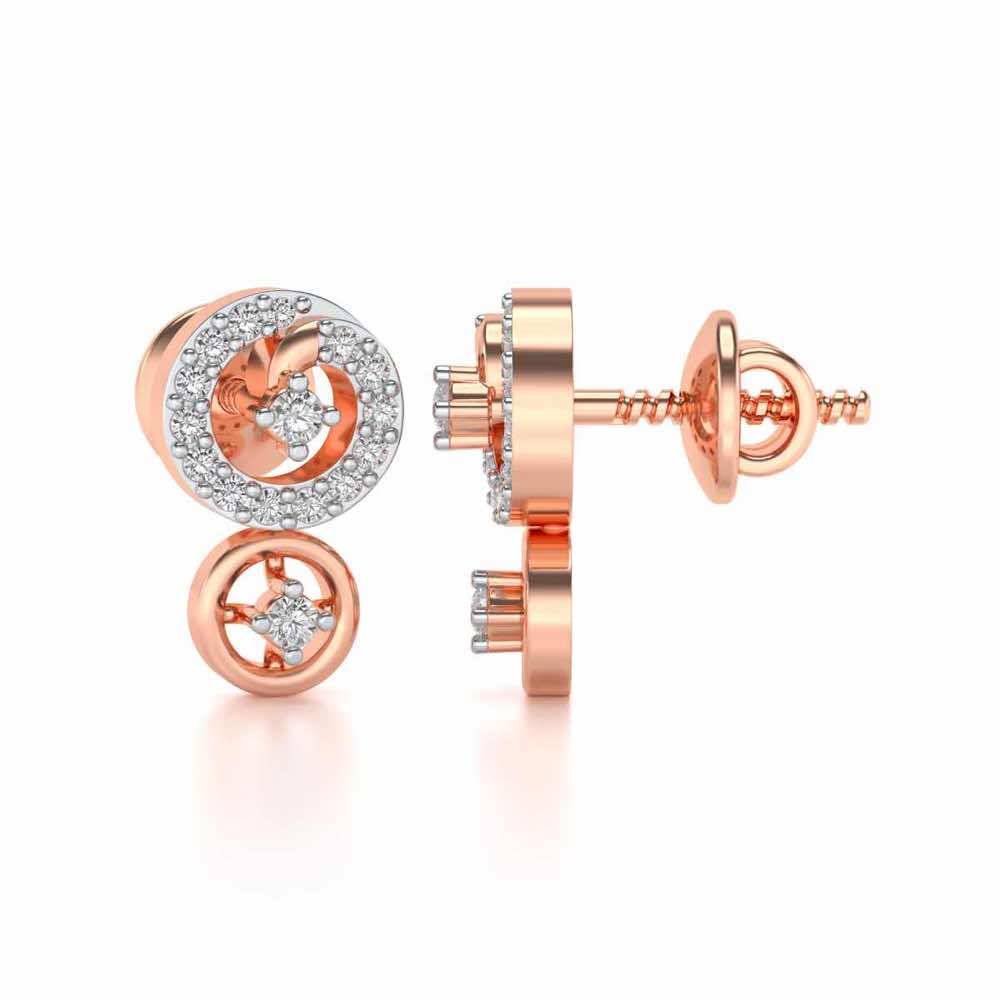 Roundrel Sheen Silver Earrings - Rose Gold - Image 4