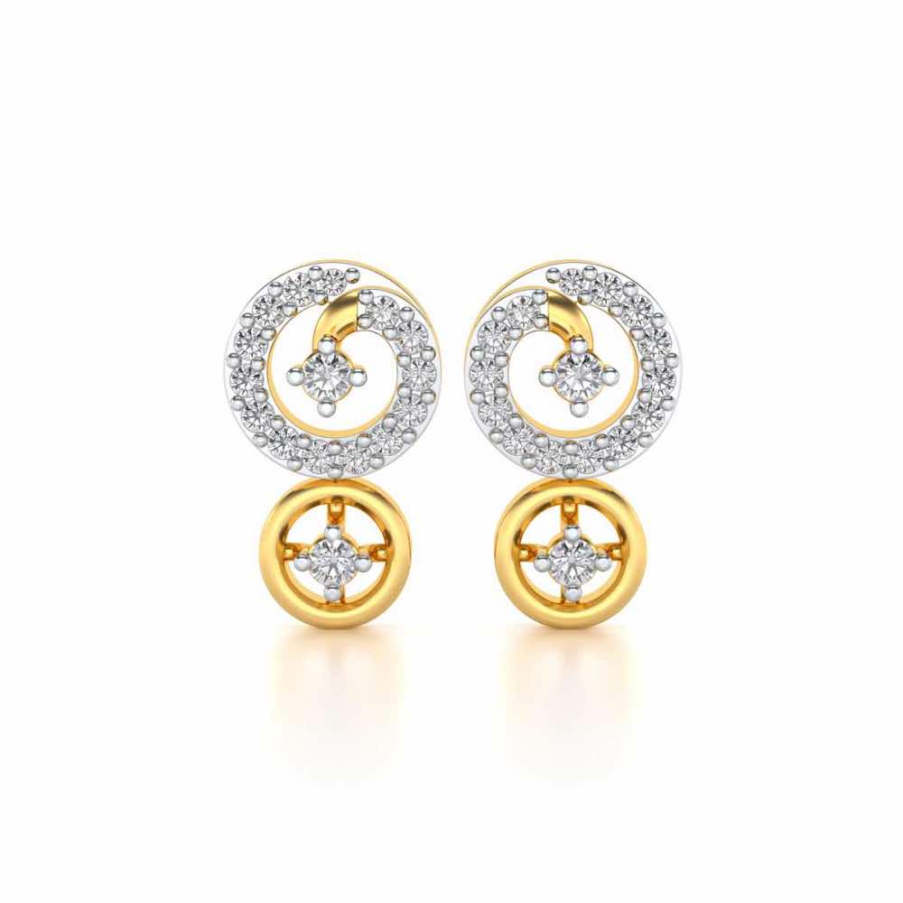 Roundrel Sheen Silver Earrings - Yellow Gold - Image 1