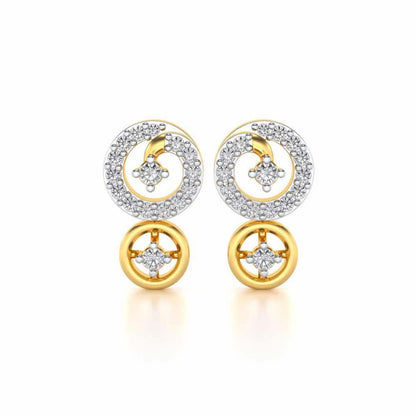 Roundrel Sheen Silver Earrings - Yellow Gold - Image 1