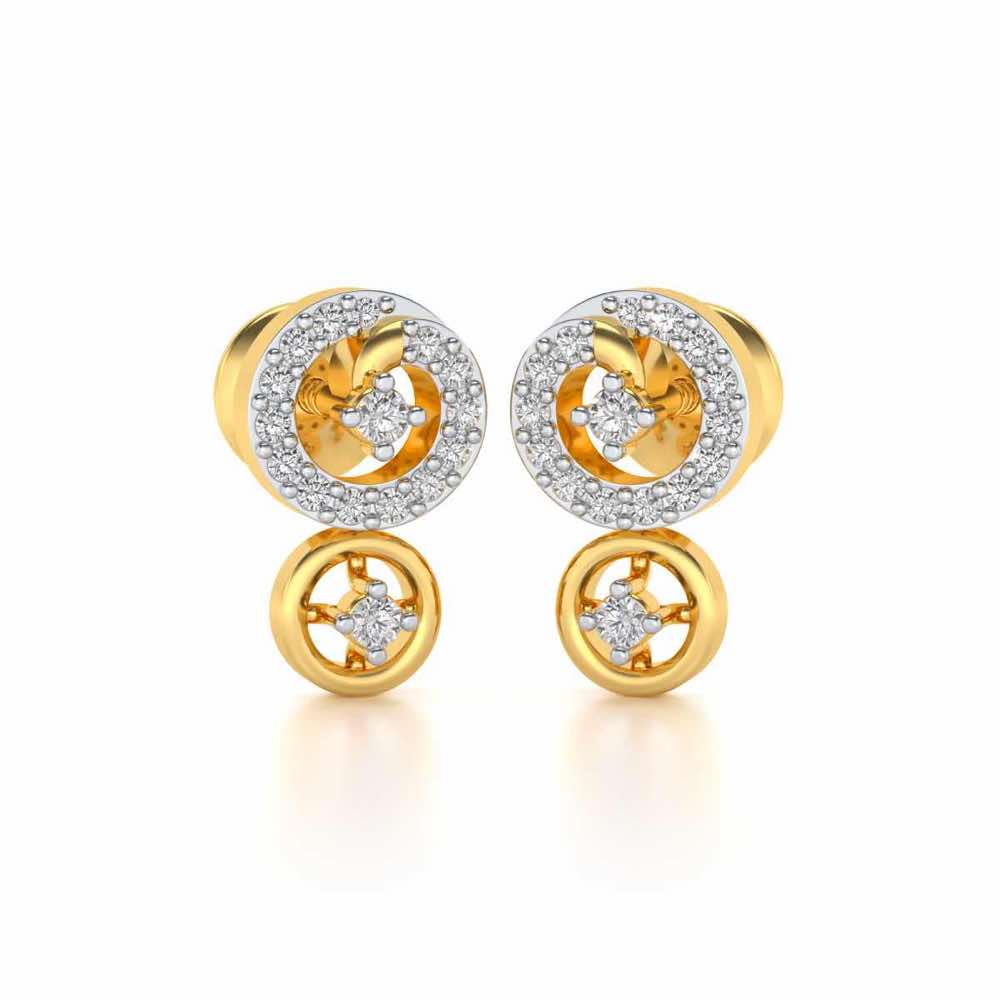Roundrel Sheen Silver Earrings - Yellow Gold - Image 2
