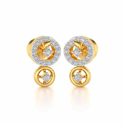 Roundrel Sheen Silver Earrings - Yellow Gold - Image 2