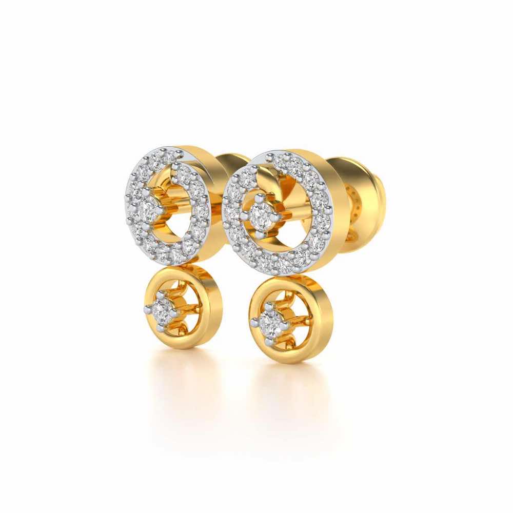 Roundrel Sheen Silver Earrings - Yellow Gold - Image 3