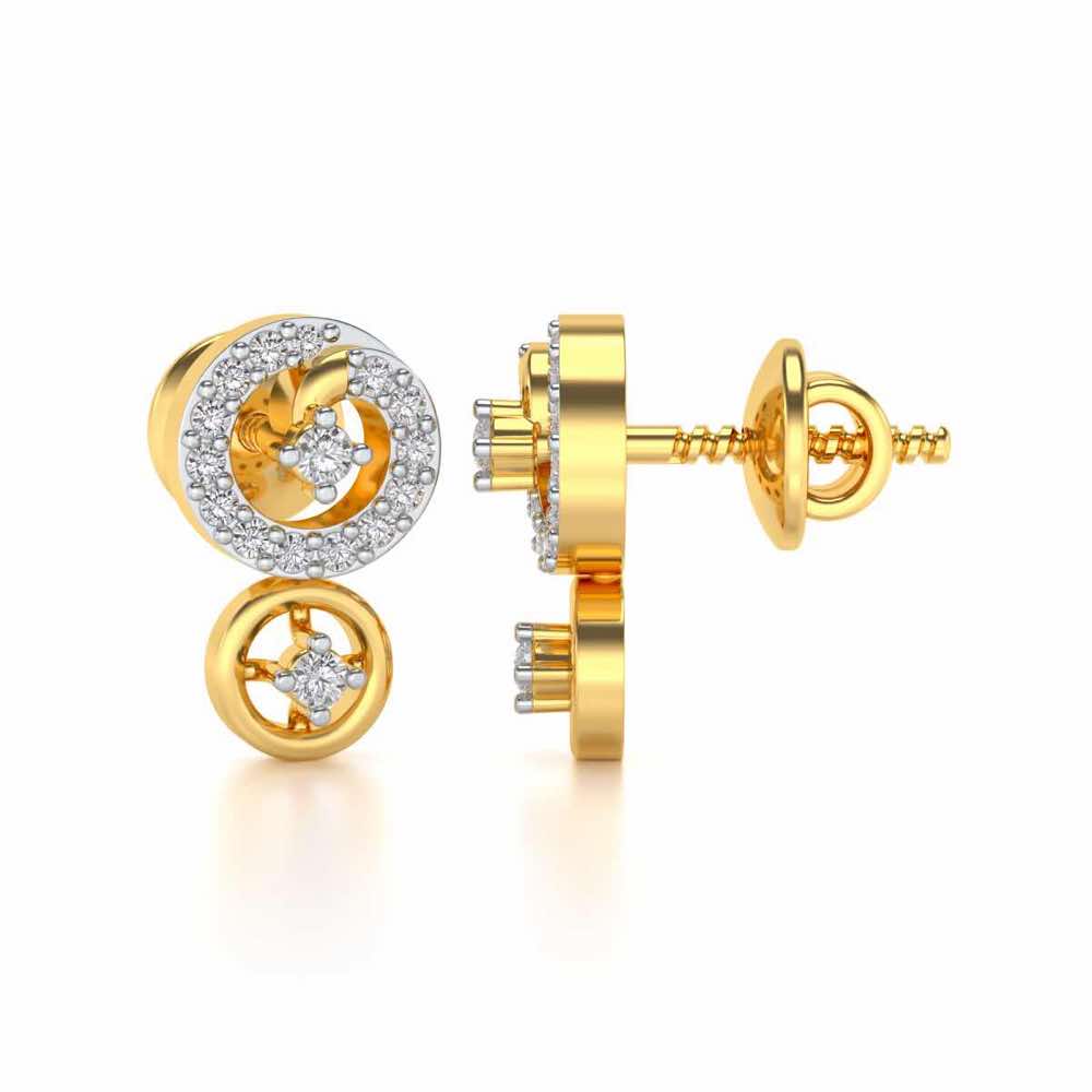 Roundrel Sheen Silver Earrings - Yellow Gold - Image 4