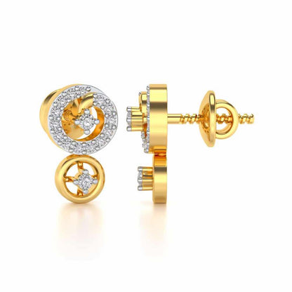 Roundrel Sheen Silver Earrings - Yellow Gold - Image 4
