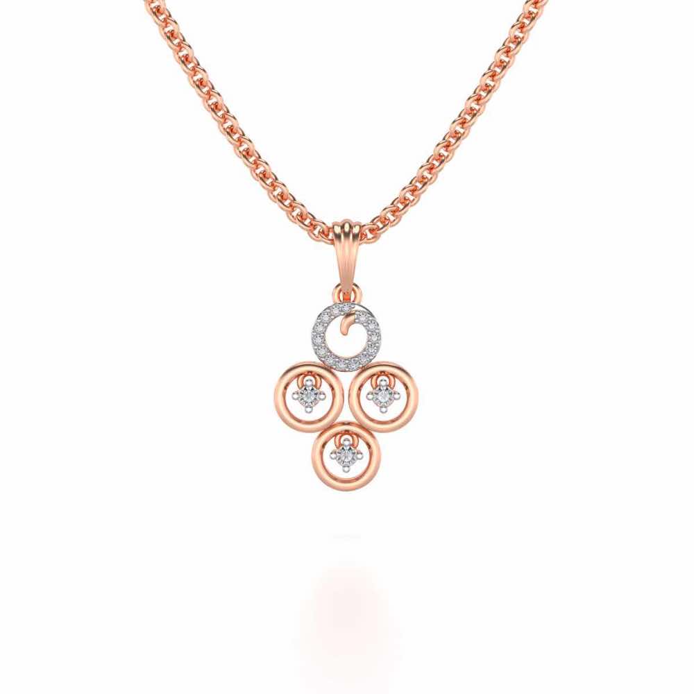 Roundrel Sheen Silver Pendant - Rose Gold - Image 1