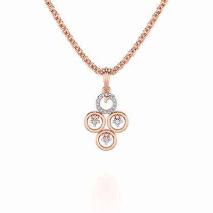Roundrel Sheen Silver Pendant - Rose Gold - Image 1