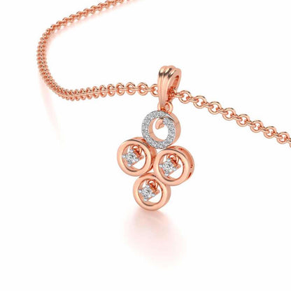 Roundrel Sheen Silver Pendant - Rose Gold - Image 2