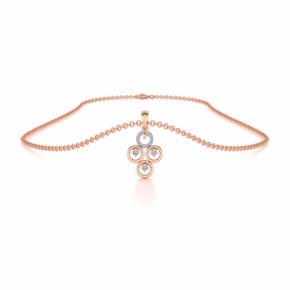 Roundrel Sheen Silver Pendant - Rose Gold - Image 3