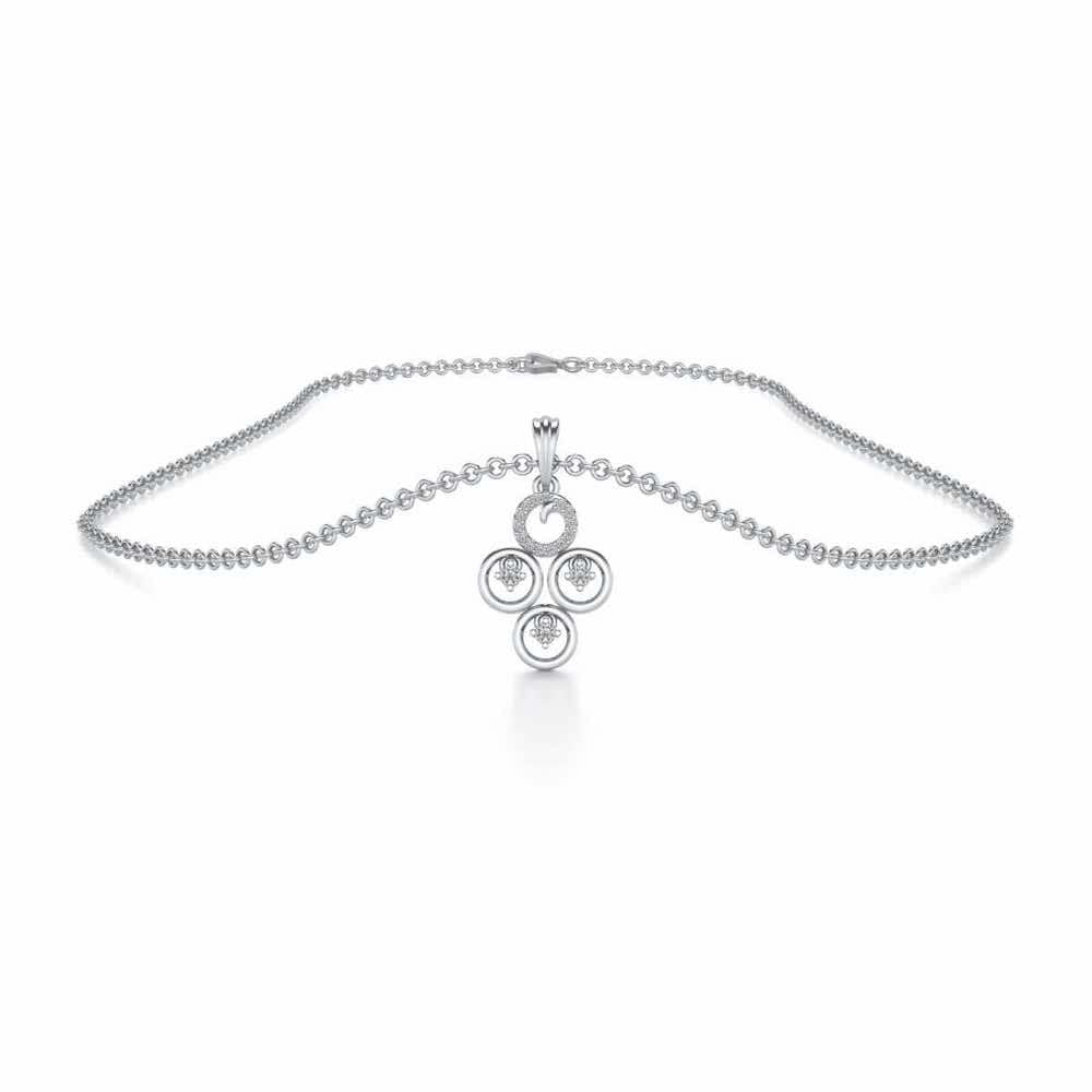 Roundrel Sheen Silver Pendant - White Gold - Image 3