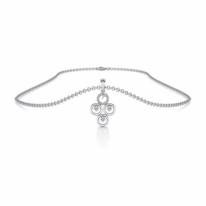 Roundrel Sheen Silver Pendant - White Gold - Image 3