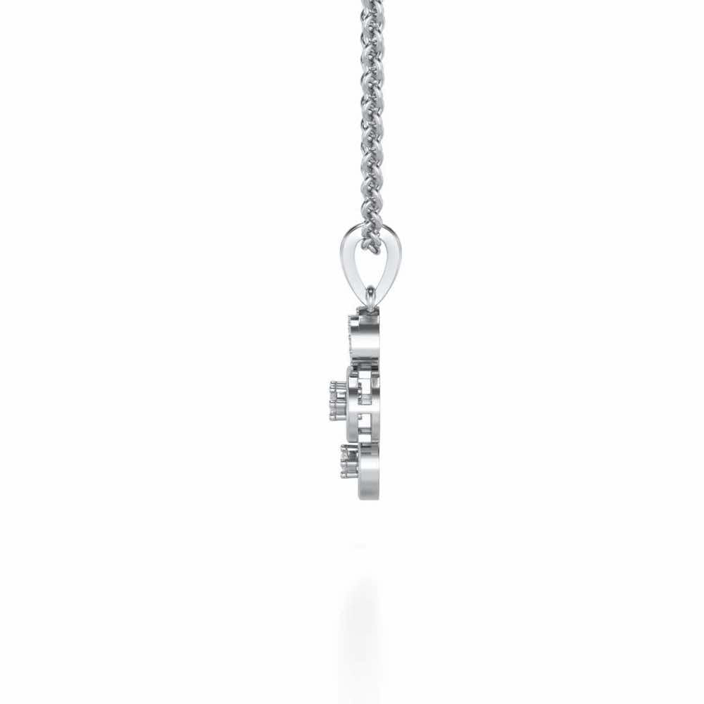 Roundrel Sheen Silver Pendant - White Gold - Image 4