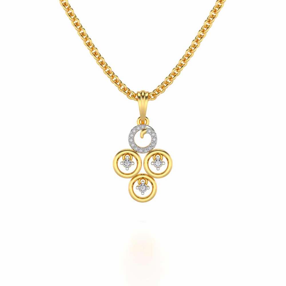 Roundrel Sheen Silver Pendant - Yellow Gold - Image 1