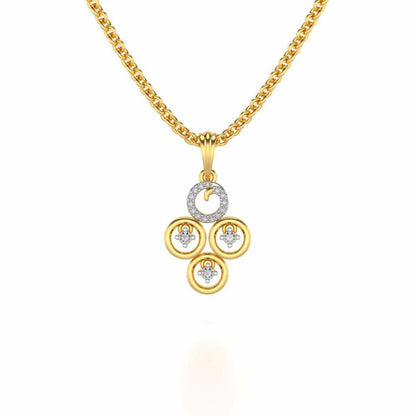 Roundrel Sheen Silver Pendant - Yellow Gold - Image 1