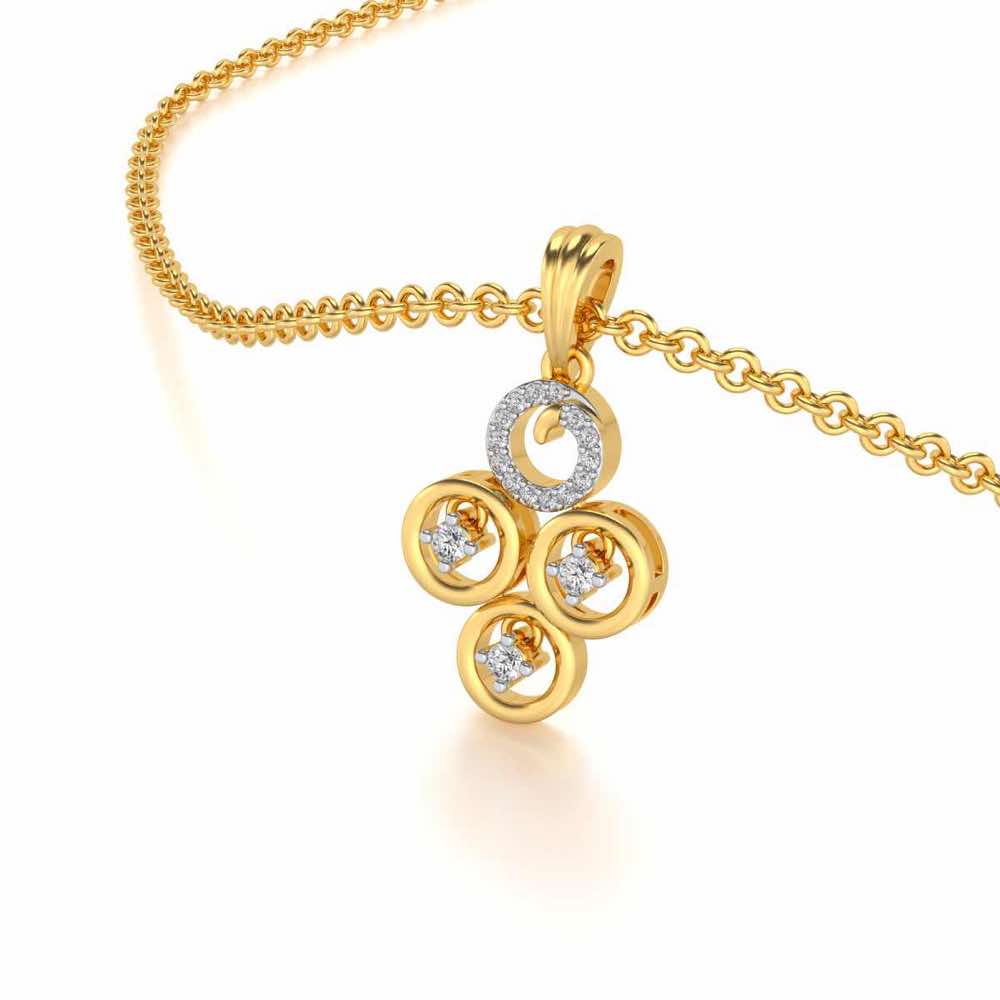 Roundrel Sheen Silver Pendant - Yellow Gold - Image 2