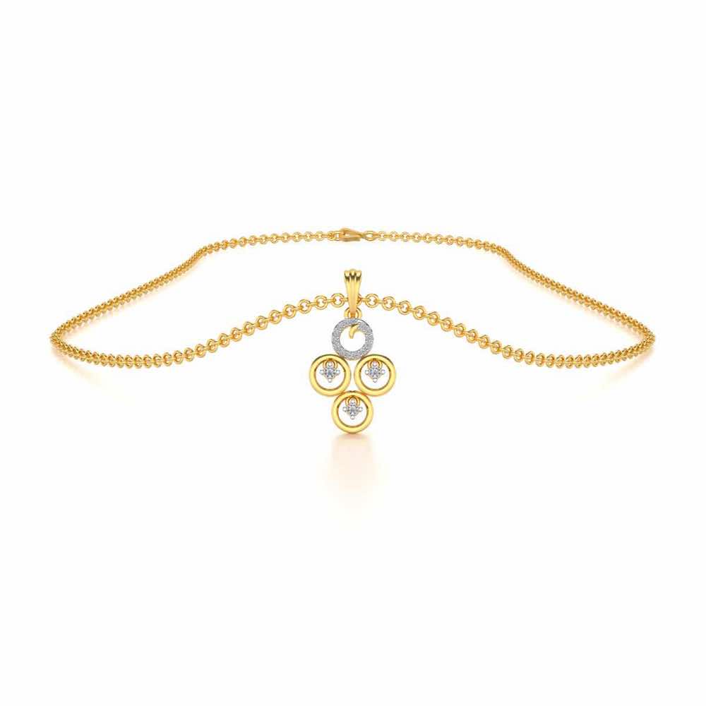 Roundrel Sheen Silver Pendant - Yellow Gold - Image 3
