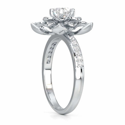 Royal Bloom Solitaire Ring - White Gold - Image 3