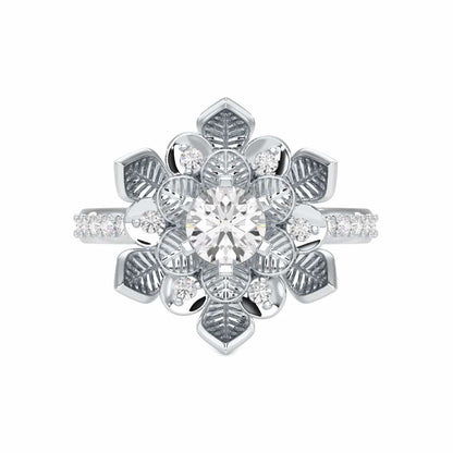 Royal Bloom Solitaire Ring - White Gold - Image 4