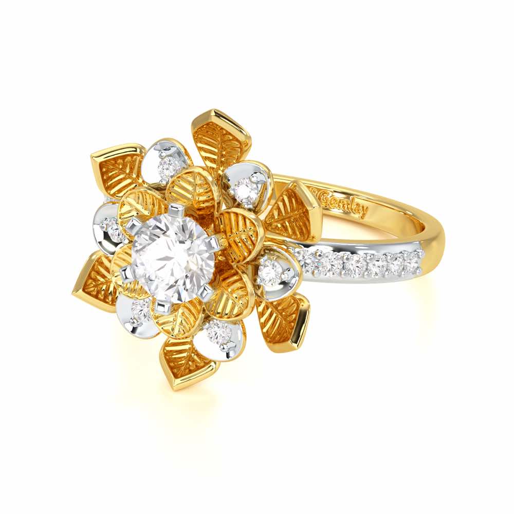 Royal Bloom Solitaire Ring - Yellow Gold - Image 2