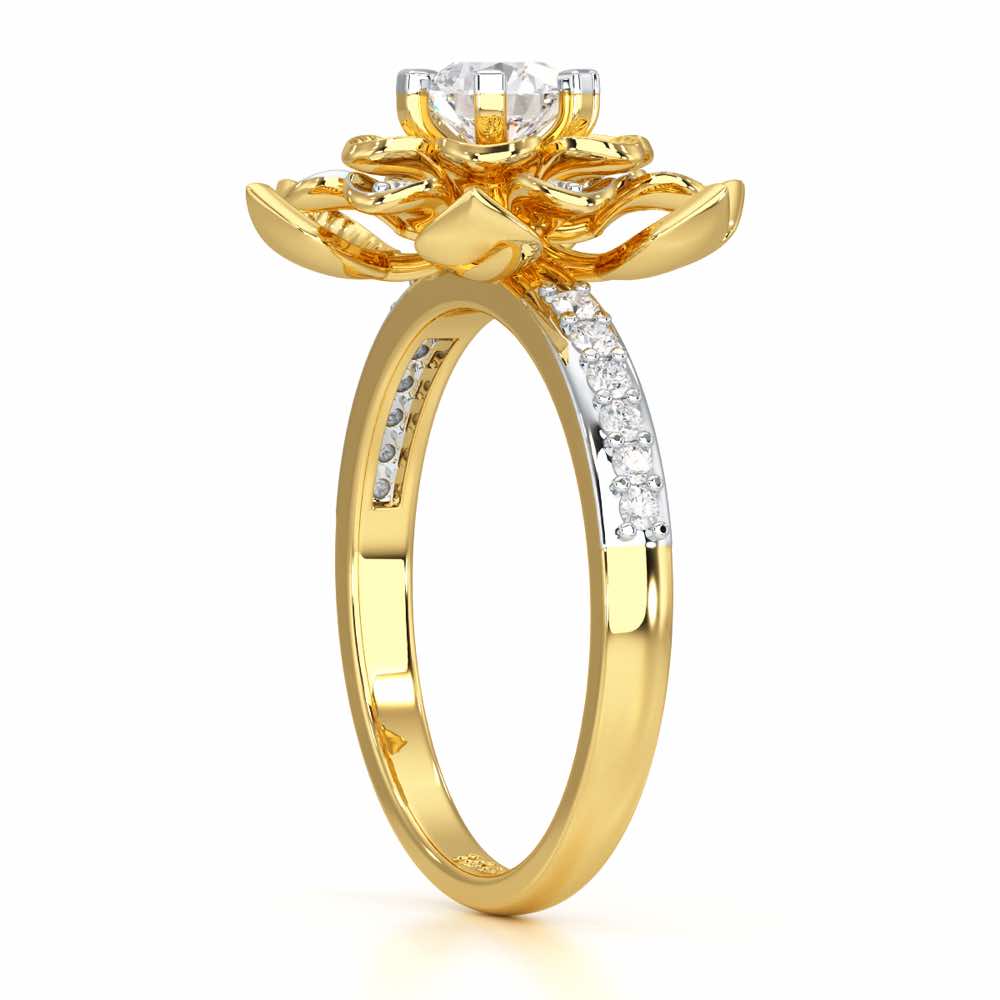 Royal Bloom Solitaire Ring - Yellow Gold - Image 3