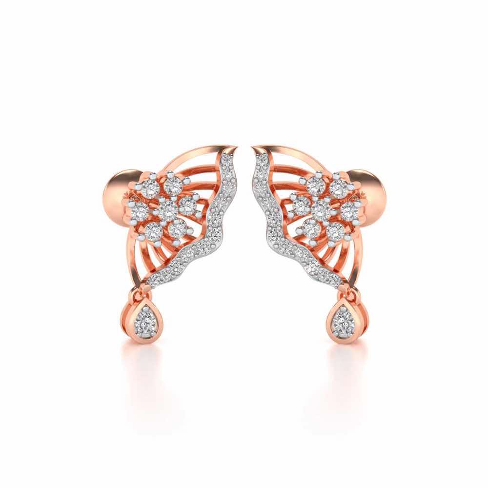 Royal Butterfly Earrings - Rose Gold - Image 1