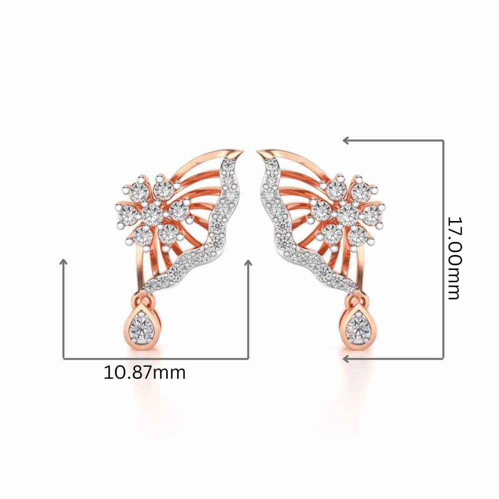 Royal Butterfly Earrings - Rose Gold - Image 2