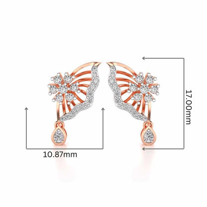 Royal Butterfly Earrings - Rose Gold - Image 2