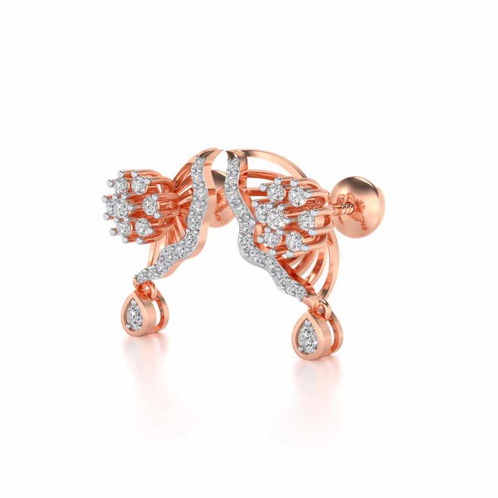 Royal Butterfly Earrings - Rose Gold - Image 3