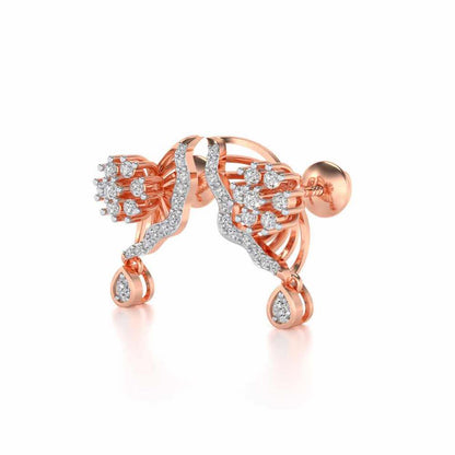 Royal Butterfly Earrings - Rose Gold - Image 3