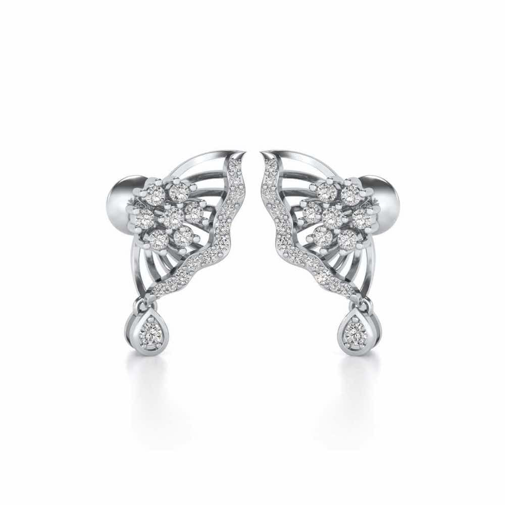 Royal Butterfly Earrings - White Gold - Image 1