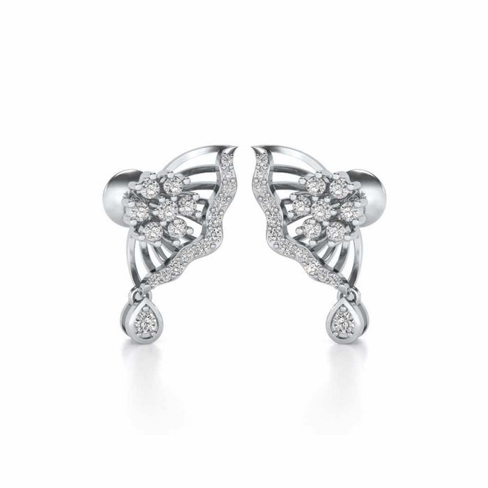 Royal Butterfly Earrings - White Gold - Image 1