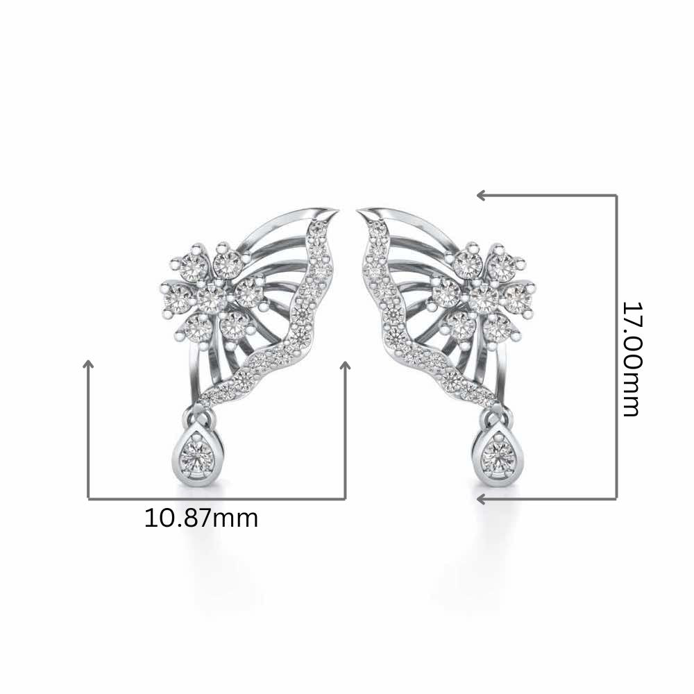 Royal Butterfly Earrings - White Gold - Image 2