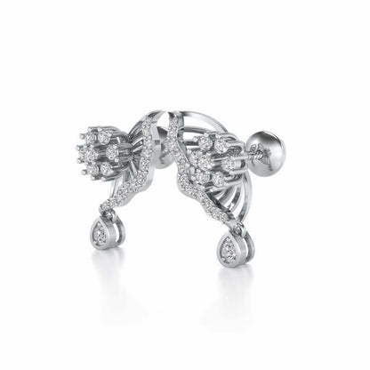 Royal Butterfly Earrings - White Gold - Image 3